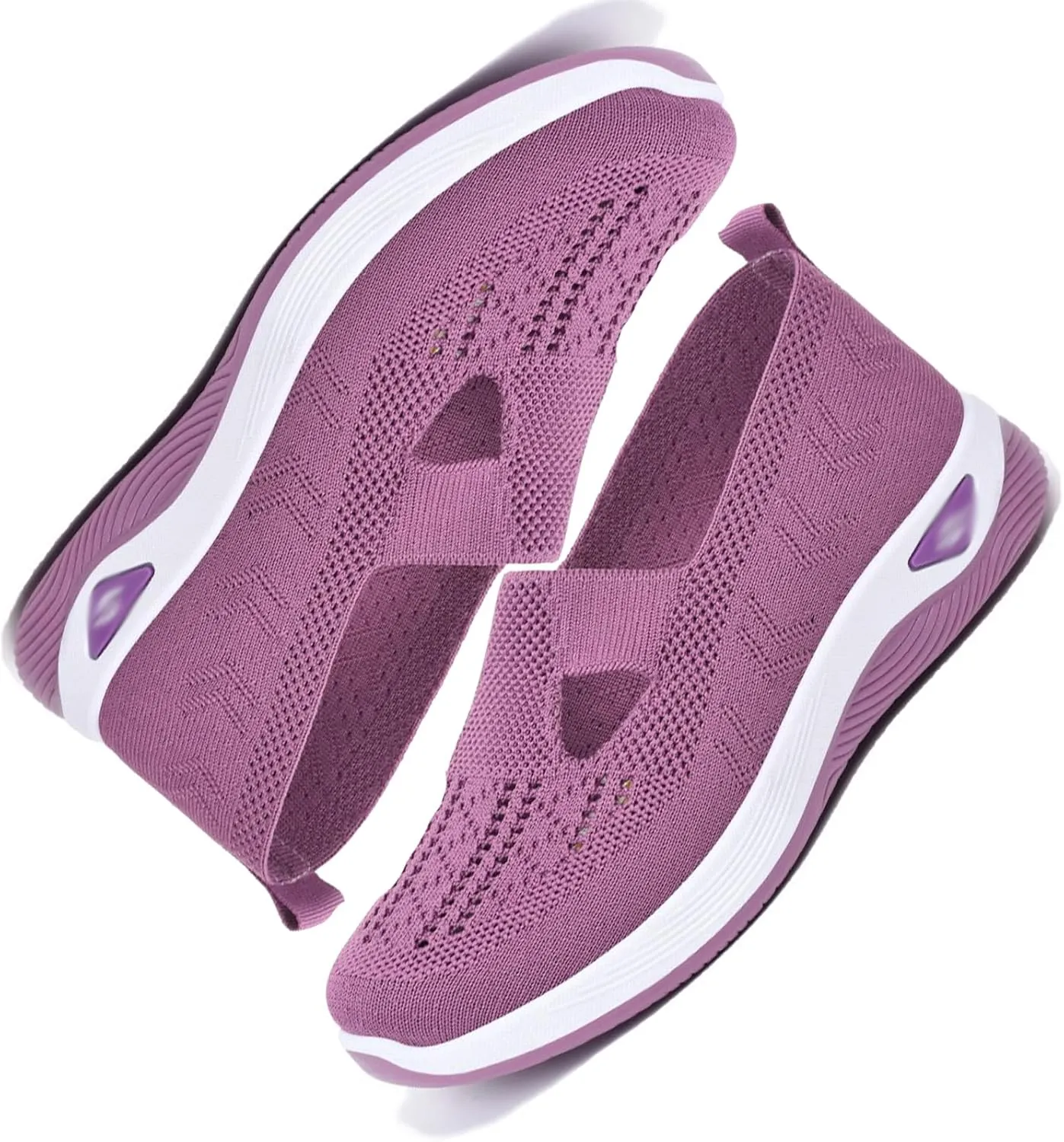 Women's Comfortable Breathable Knitted Sneakers, Woven Cut-Out Orthopedic Soft Arch Support Walking Shoes Low Top Sneakers for Woman