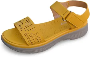 Women's Comfortable Walking Sandals Air Cushion Sport Slingback Elastic Band Platform Shoes Women Toe Ring Sandals