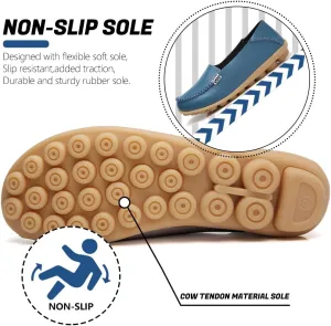 Womens Loafers Shoes Soft Leather Lightweight Classic Penny Slip-on Loafers Outdoor Indooor Walking Driving Moccasins Flats for Womens Nurse Casual Loafers Flats