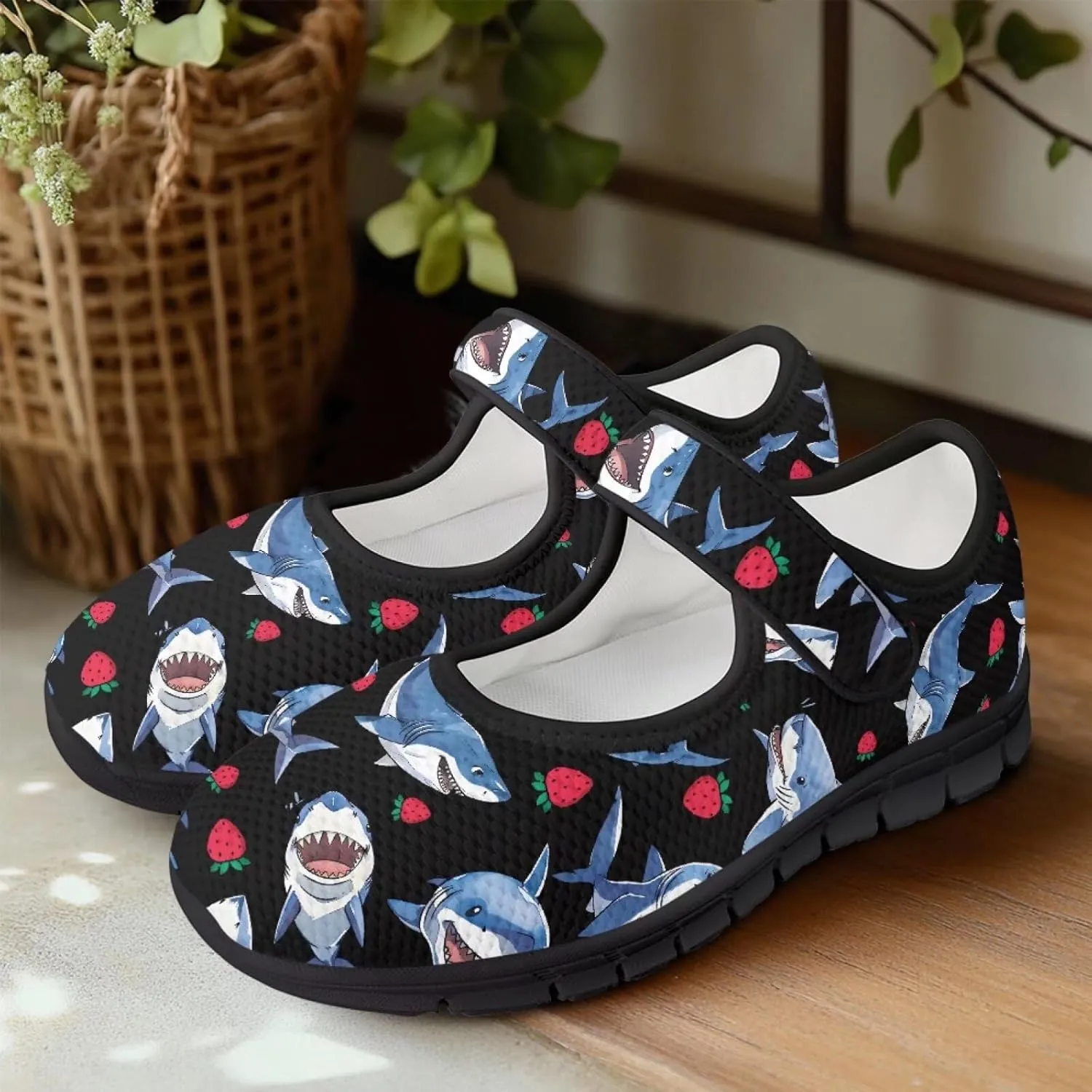 Women's Mary Jane Shoes Animals Print Walking Shoes Flat Breathable Non Slip Sneaker