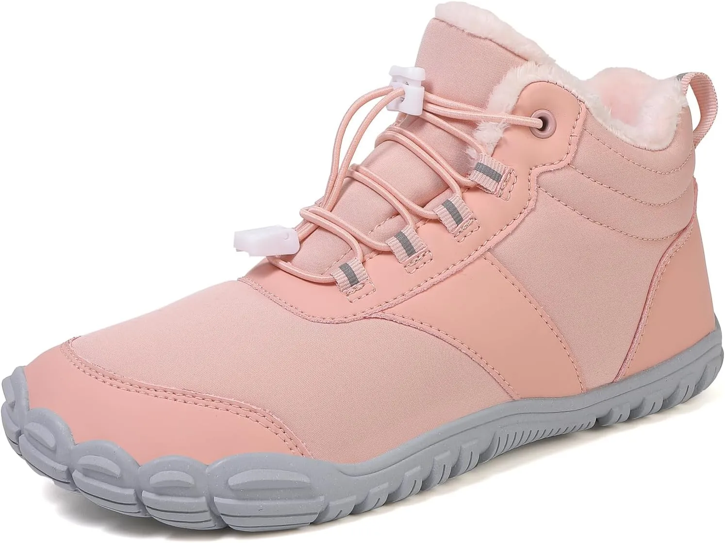 Womens Mens Barefoot Snow Boots, Soft Plush Lined Waterproof Hiking Shoes, Wide Toe Box Ankle Boots, Lightweight Outdoor Walking Anti-slip Winter Warm Sneakers