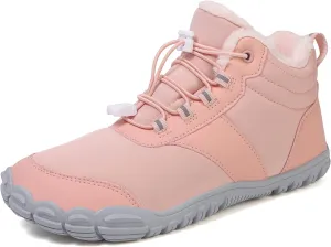 Womens Mens Barefoot Snow Boots, Soft Plush Lined Waterproof Hiking Shoes, Wide Toe Box Ankle Boots, Lightweight Outdoor Walking Anti-slip Winter Warm Sneakers