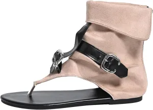 Womens Sandals Gladiator Casual Fringe Flat Sandals Booties Clip Toe Denim Retro Thong Flip Flops Comfort Roman Shoes