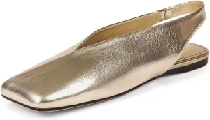 Women's Slingback Flats Fashion Comfortable Casual Work Flats for Women Elegant Square Toe Shoes