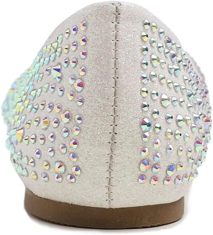Women's Super Sparkle Bling Party Ballets Wedding Bridal Shiny Dress Flats Rhinestone
