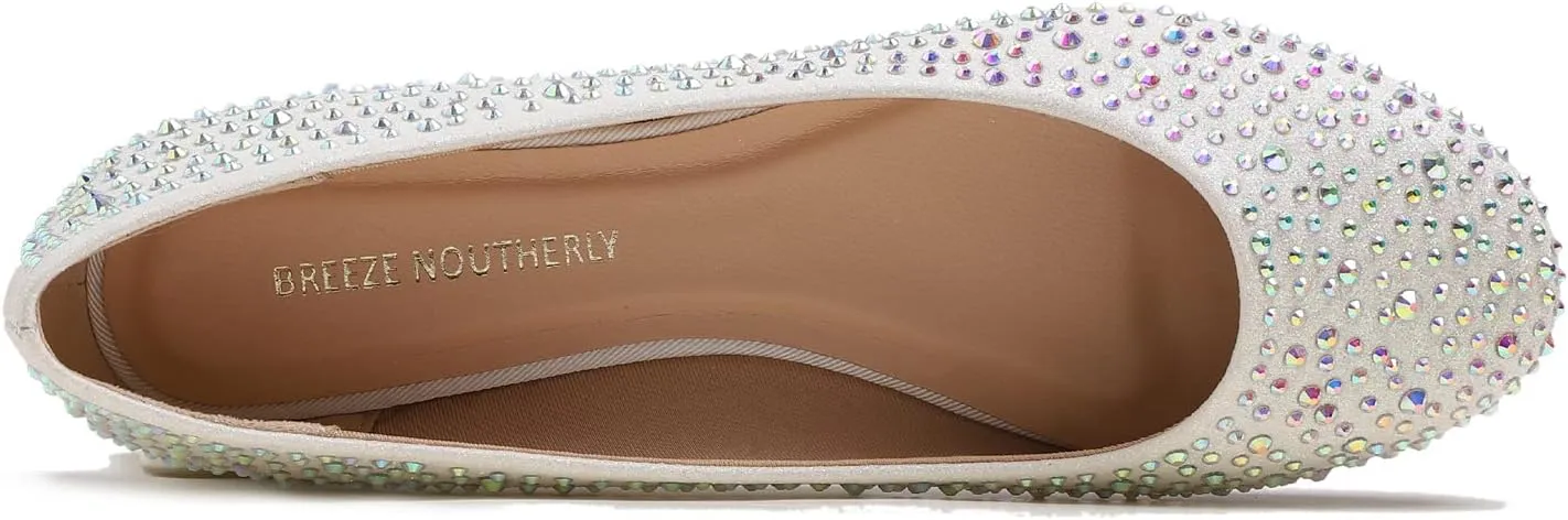 Women's Super Sparkle Bling Party Ballets Wedding Bridal Shiny Dress Flats Rhinestone