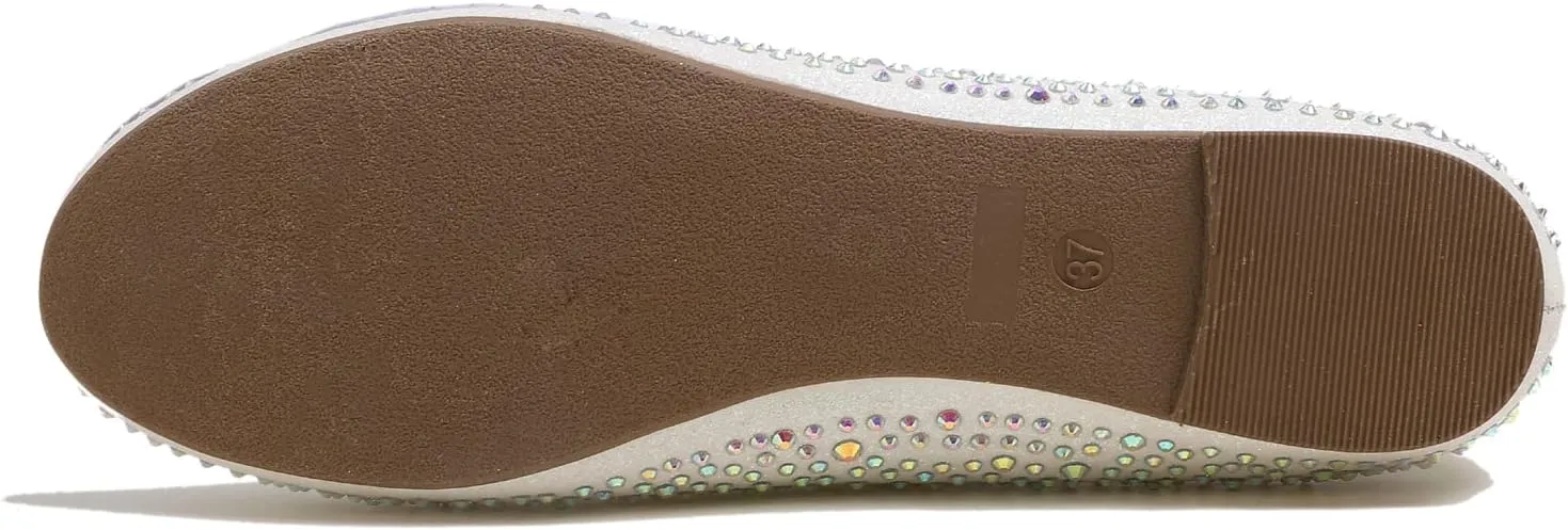 Women's Super Sparkle Bling Party Ballets Wedding Bridal Shiny Dress Flats Rhinestone