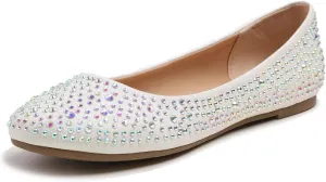 Women's Super Sparkle Bling Party Ballets Wedding Bridal Shiny Dress Flats Rhinestone