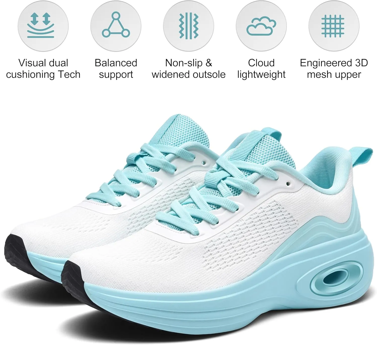Women's Walking Shoes Comfortable Supportive Running Tennis Shoes Athletic Breathable Non Slip Lightweight Sneakers