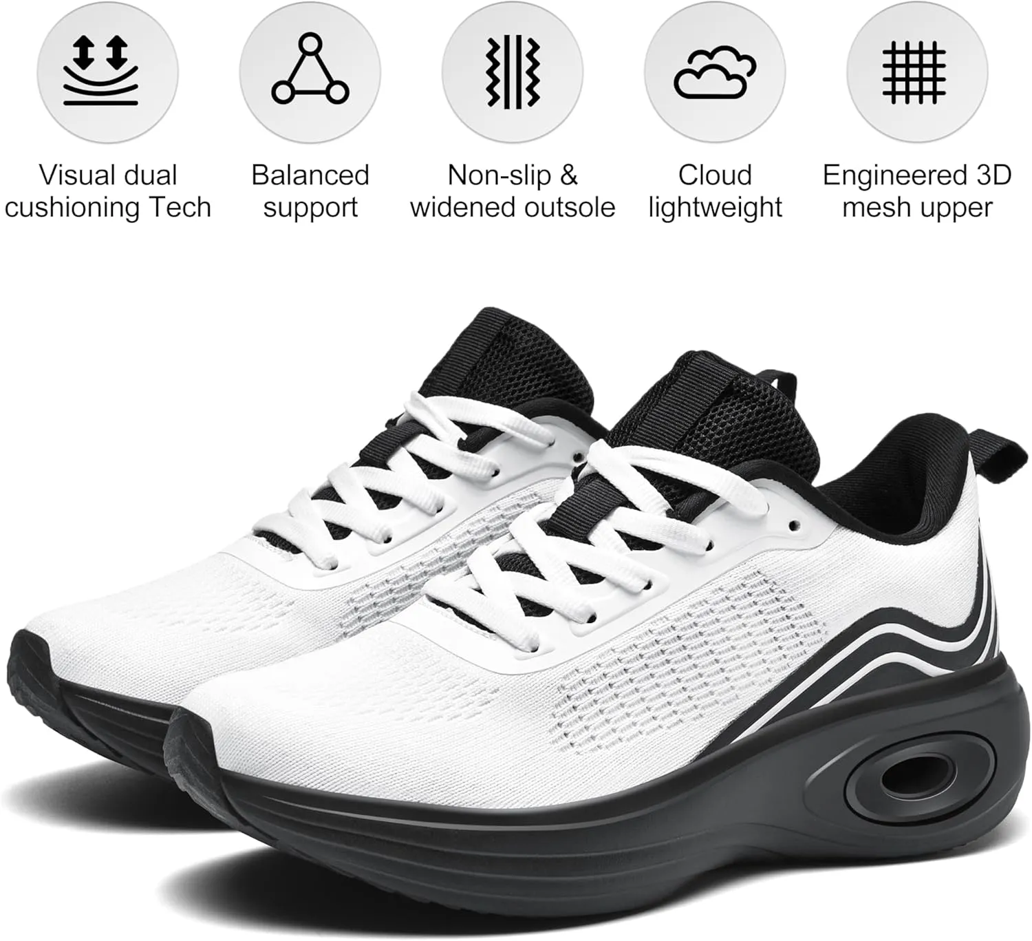 Women's Walking Shoes Comfortable Supportive Running Tennis Shoes Athletic Breathable Non Slip Lightweight Sneakers