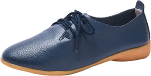 WUIWUIYU Womens Girls Lace Up Pointed Toe Oxfords Shoes Casual Dress Walking Driving Flats