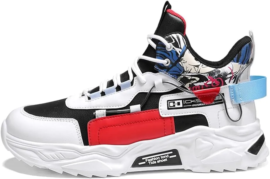 YAXE Men’s High Top Chunky Sneakers Running Sports Shoes