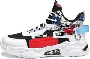 YAXE Men’s High Top Chunky Sneakers Running Sports Shoes