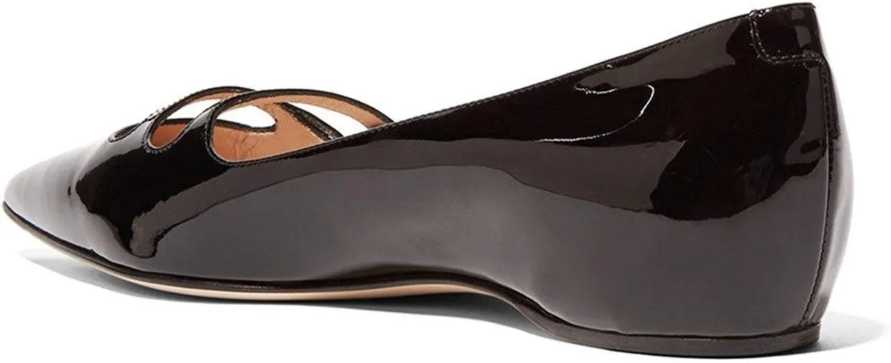 YDN Women Flats Hidden Low Heels Pumps Pointed Toe Slip on Comfort Straps Shoes
