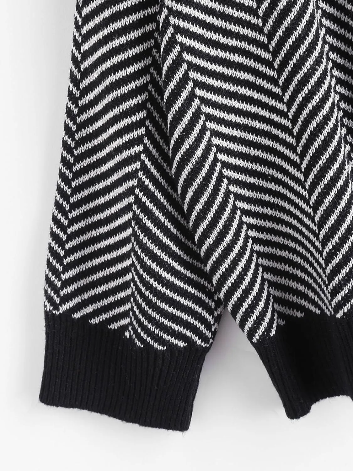 ZAFUL Women's Striped Cardigan Long Sleeve Button Up Open Front Knit Oversized Sweater