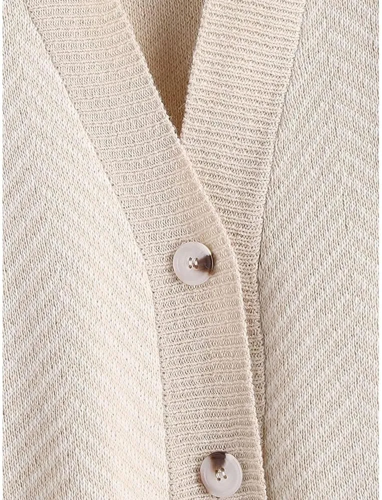 ZAFUL Women's Striped Cardigan Long Sleeve Button Up Open Front Knit Oversized Sweater