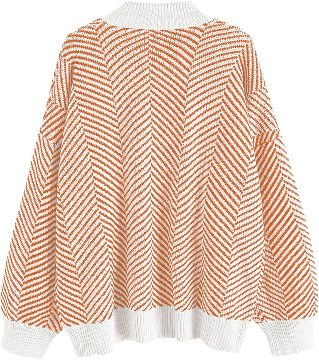 ZAFUL Women's Striped Cardigan Long Sleeve Button Up Open Front Knit Oversized Sweater
