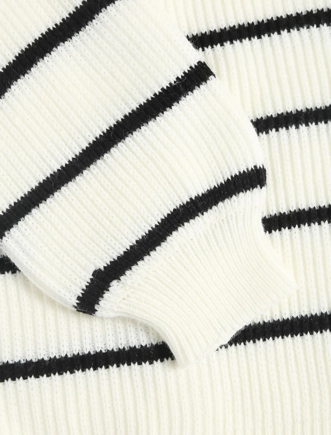 ZAFUL Women's Striped Cardigan Long Sleeve Button Up Open Front Knit Oversized Sweater